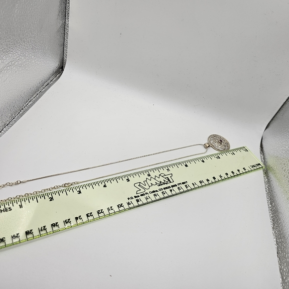 925 Sterling Garnet Necklace Vintage - Picture 13 of 16